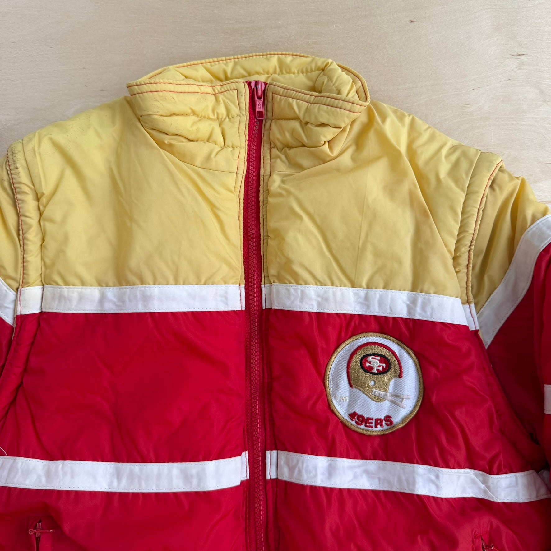 Vintage 90s Youth San Francisco 49ers NFL Removable Sleeves Winter Jacket - 16 (fits Youth S)