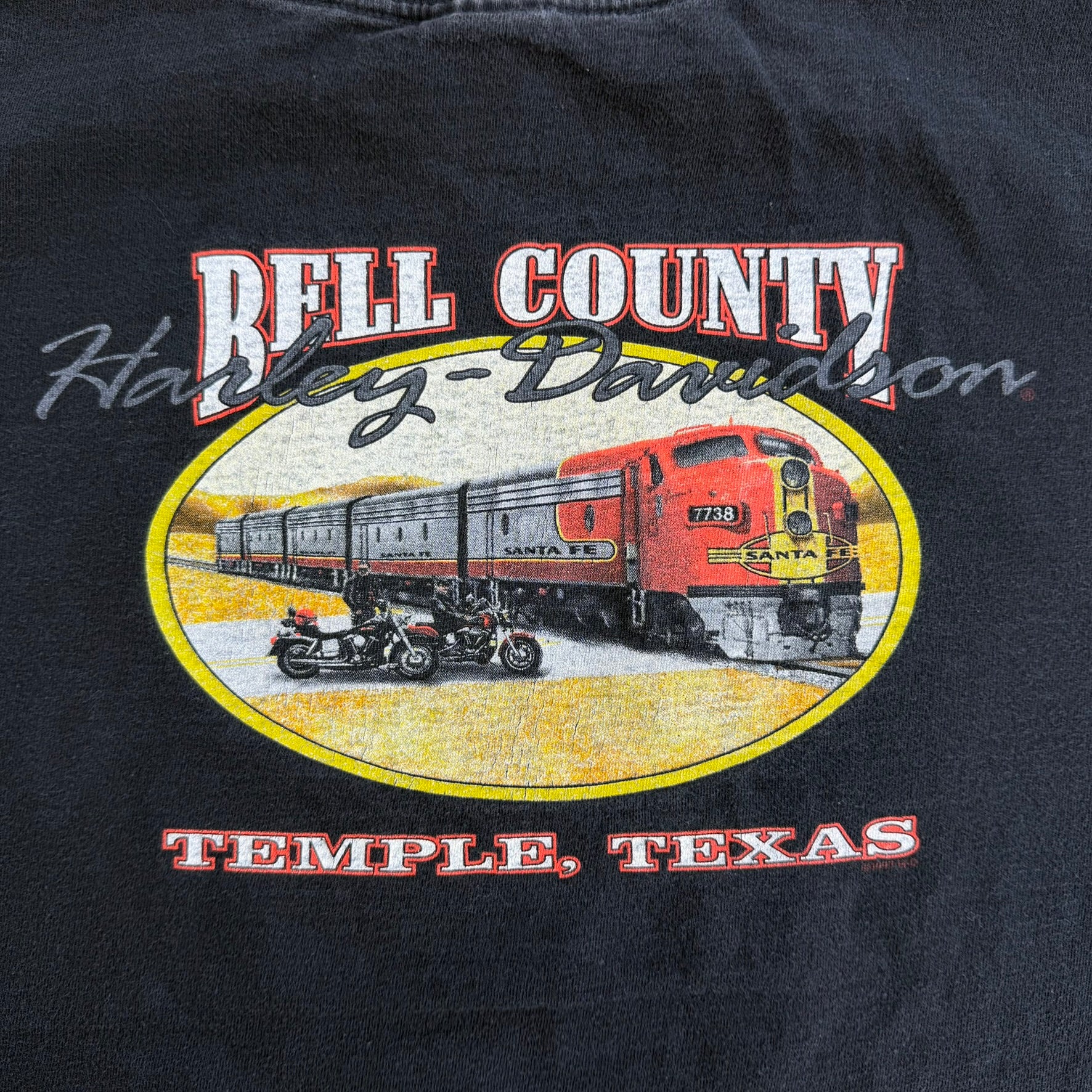 J- Vintage '98 Harley Davidson Temple Texas Graphic Made In USA Single Stitch Tee - XL