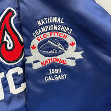Load image into Gallery viewer, D- Vintage 1990 Calgary Coors Light Slo Pitch Satin Bomber Jacket
