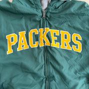 Vintage Green Bay Packers NFL Embroidered Logo Reversible Lightweight Sweatshirt Jacket - XL
