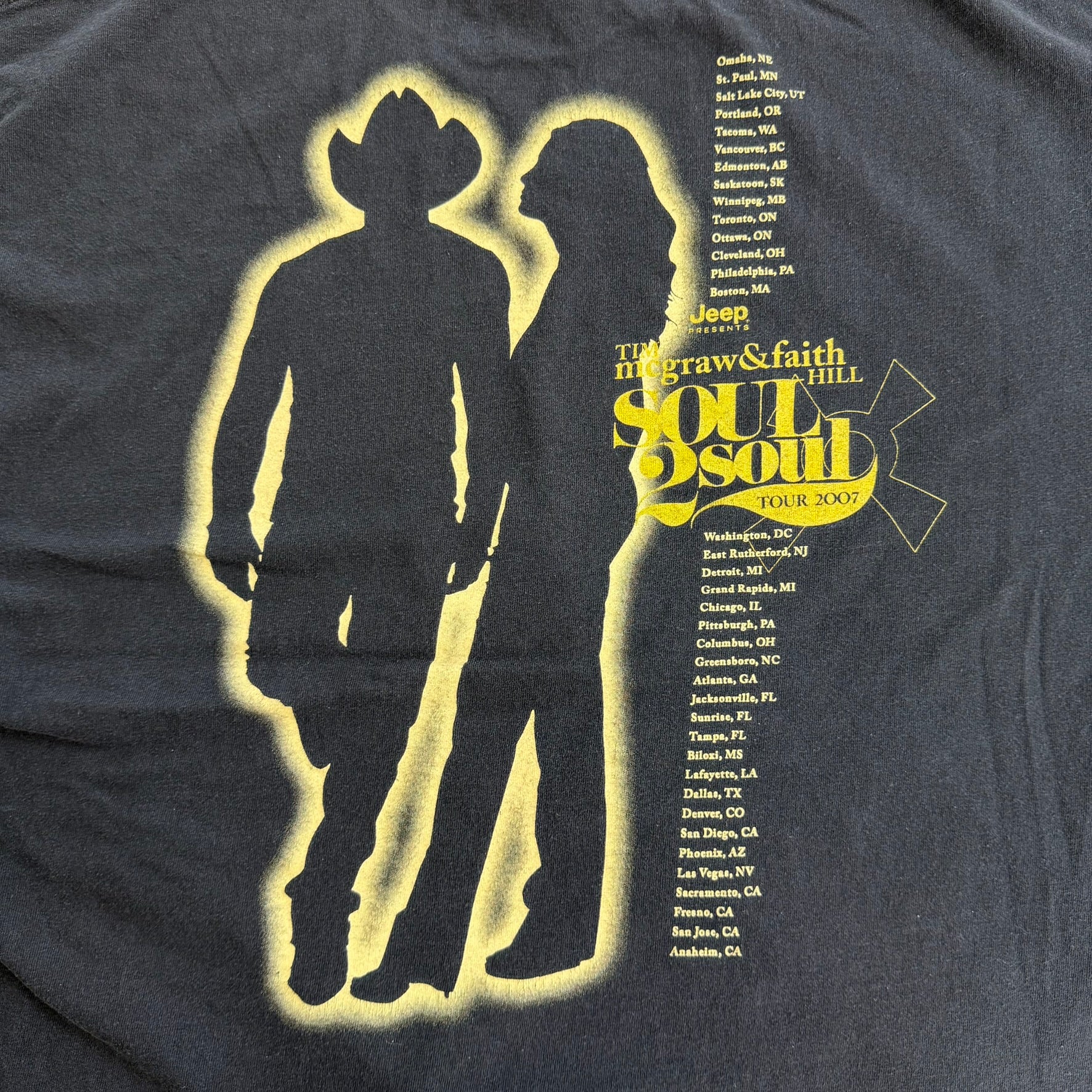 J- Vintage '07 Tim McGraw & Faith Hill Soul2Soul Tour Picture Tee - XL