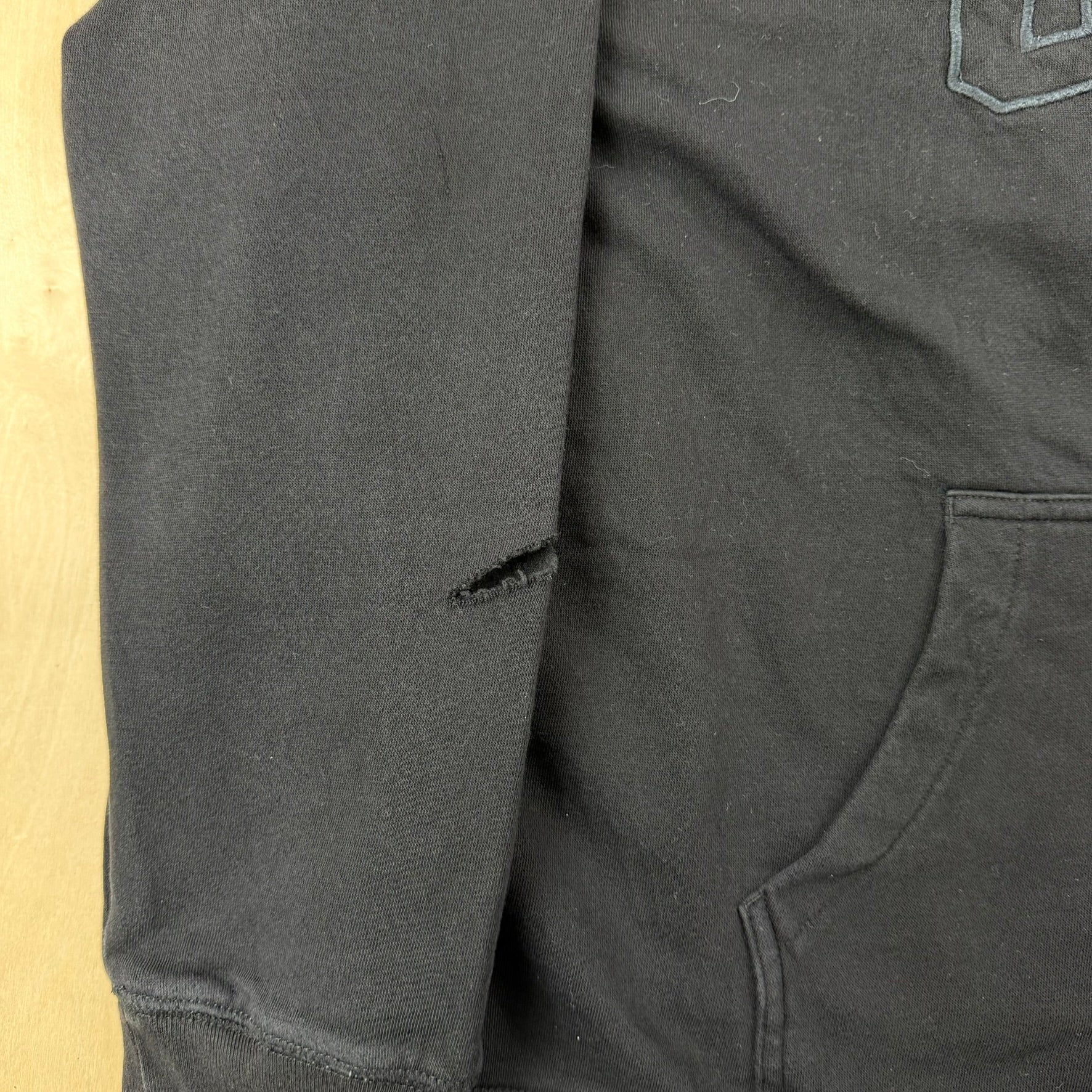 J- Vintage Gap Embroidered Text Black Zip Up Hoodie - 2XL