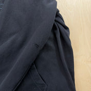 J- Vintage Gap Embroidered Text Black Zip Up Hoodie - 2XL