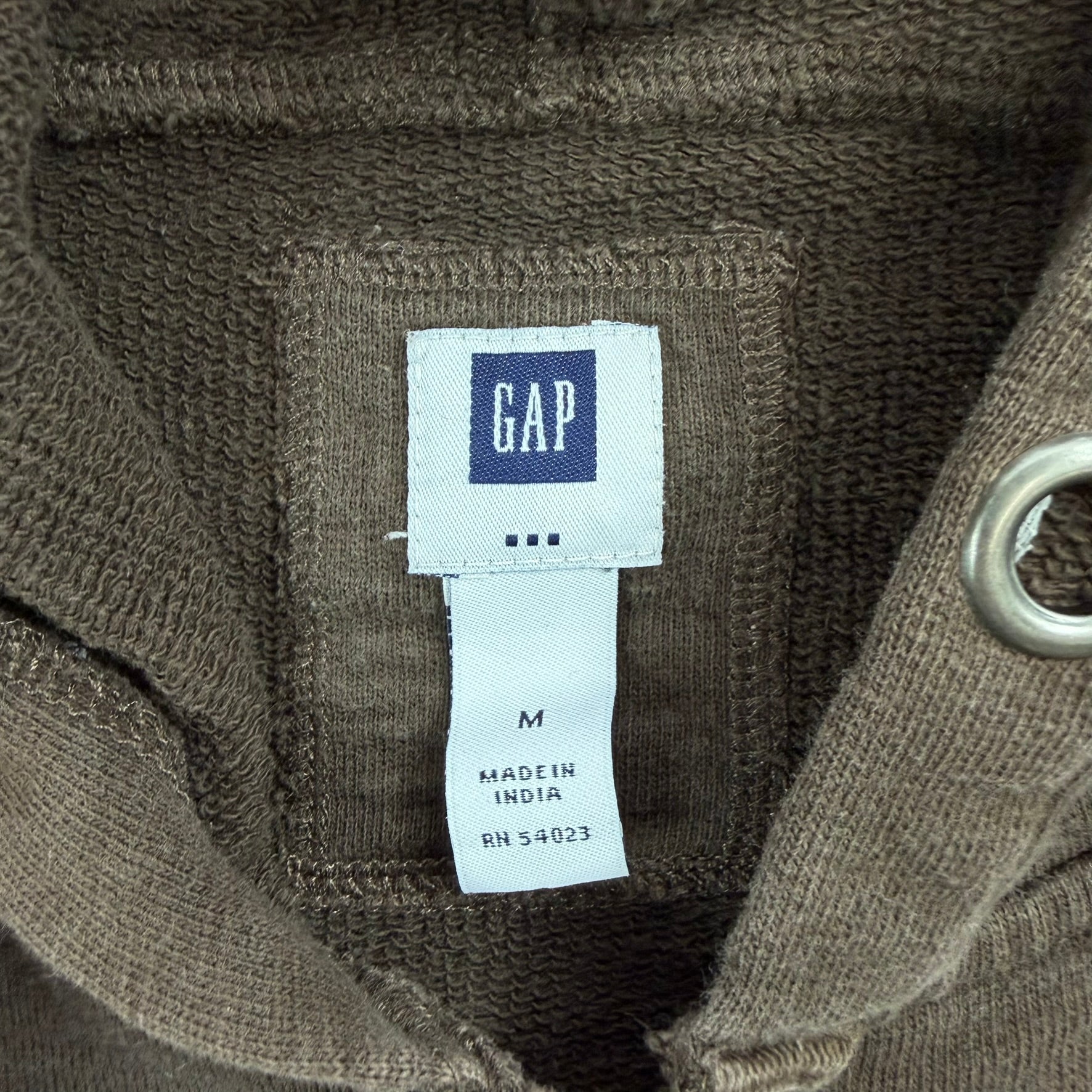 J- Vintage Gap Blank Brown Zip Up Hoodie - M