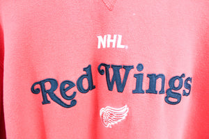 Vintage NHL Red Wings Embroidered Script & Logo Hoodie