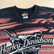 J- Vintage 90s Harley Davidson Motorcycles All Over Print Made In USA Tee - 2XL
