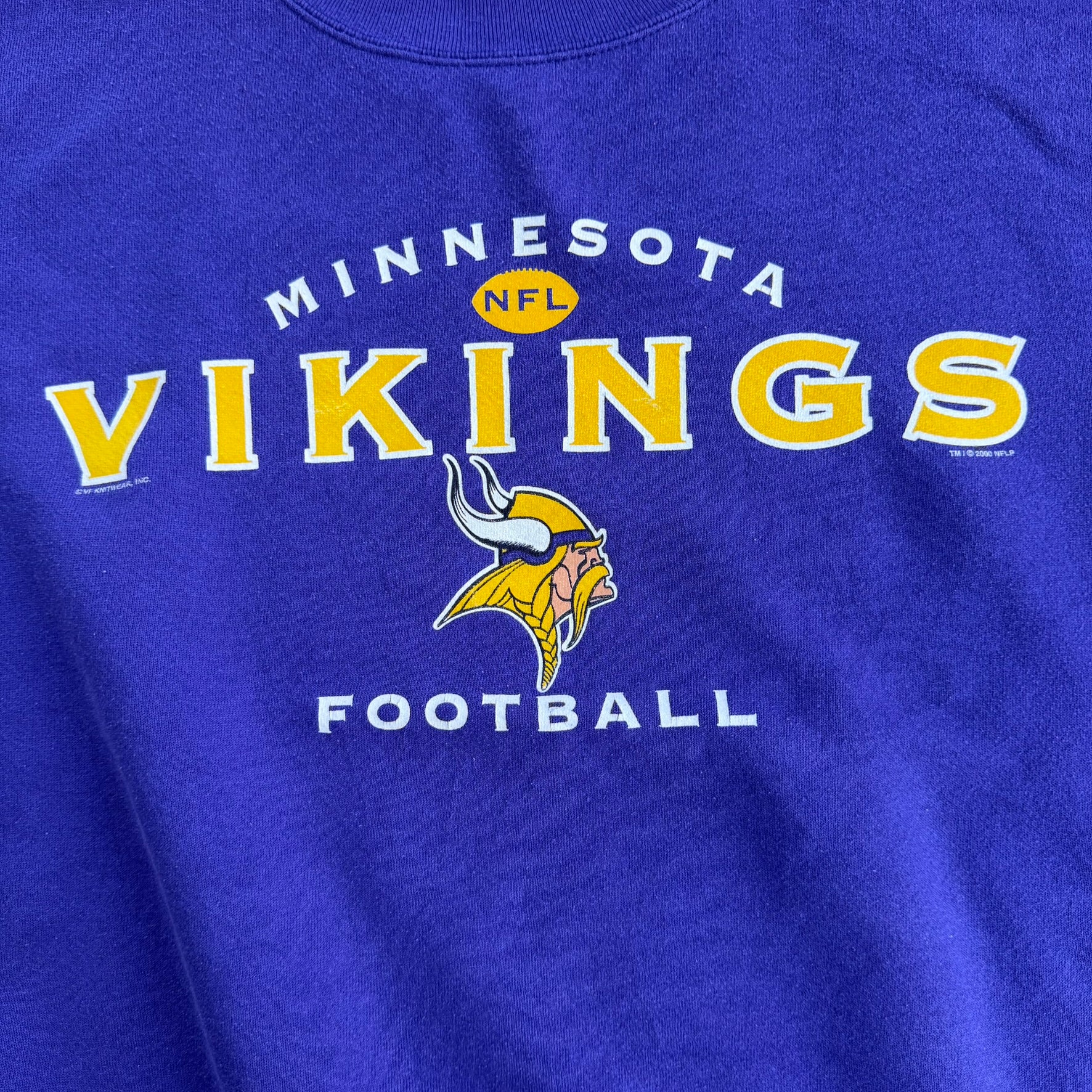 Vintage '00 Minnesota Vikings NFL Lee Text & Logo Crewneck - L