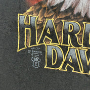 Vintage '88 3D Emblem Harley Davidson Eagle & American Flag Graphic Made In USA Single Stitch Tee - XL