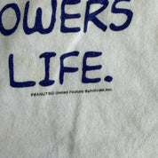 J- Vintage 90s Peanuts Snoopy Friends Are The Flowers Text & Graphic Made In USA Single Stitch Tee - L