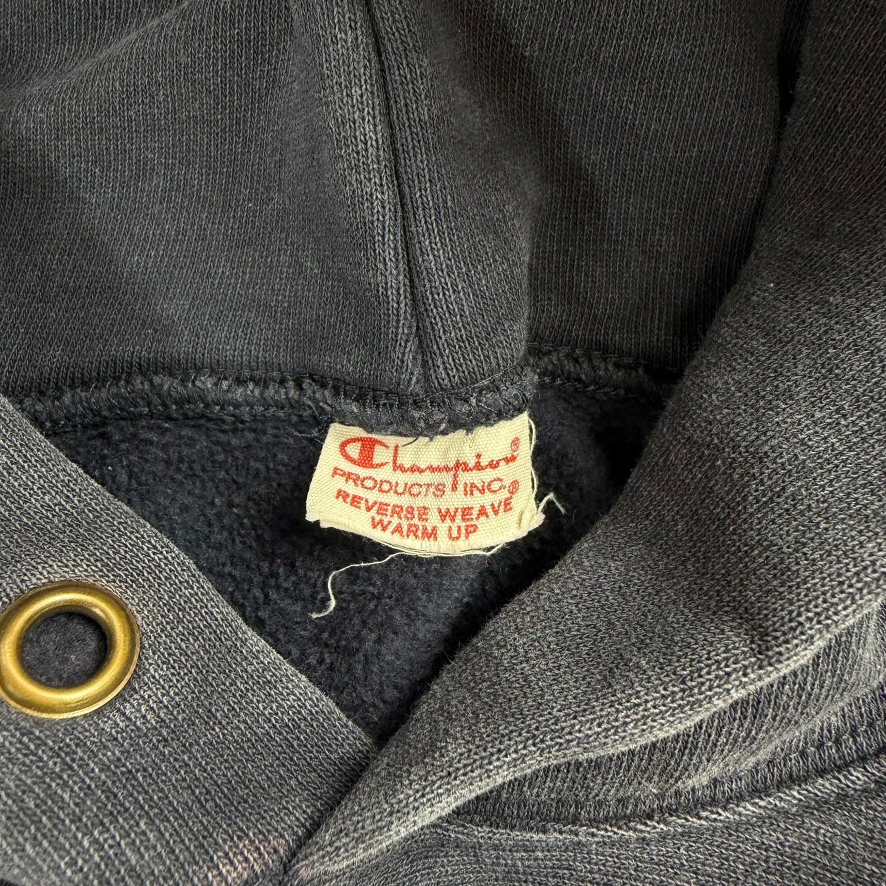 J- Vintage Champion Reverse Weave Embroidered Text Hoodie - M