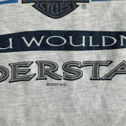 Vintage '01 Harley Davidson Delta BC Canada If I Have To Explain You Wouldn't Understand Text Graphic Made In USA Tee - L