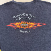 Vintage '06 Harley Davidson Atlanta Georgia Graphic Thermal Long Sleeve Tee - L