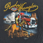 Vintage '88 3D Emblem Road Wrangler Truckers Only Nephi Utah Graphic Made In USA Single Stitch Tee - XL