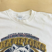 J- Vintage '02 Uconn Huskies Women's Basketball Big East Champions Graphic Tee - XL