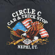 Vintage '88 3D Emblem Road Wrangler Truckers Only Nephi Utah Graphic Made In USA Single Stitch Tee - XL