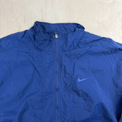 J- Vintage Nike Embroidered Swoosh Navy Zip Up Lightweight Jacket - XL