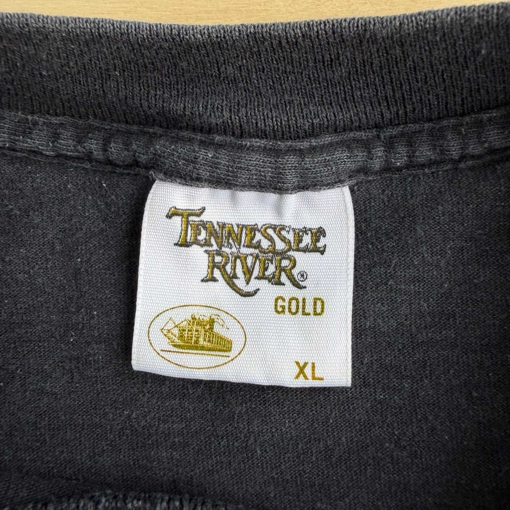 Vintage '95 Tennessee River Gold Wolf Jumbo Print Graphic Made In USA Single Stitch Tee - XL