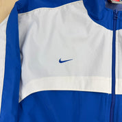 J- Vintage Nike Team Embroidered Swoosh Blue Zip Up Lightweight Jacket - 2XL