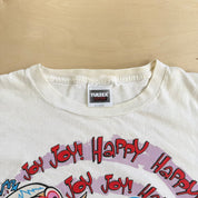 J- Vintage '92 The Ren & Stimpy Show Happy Joy Graphic Single Stitch Tee - XL