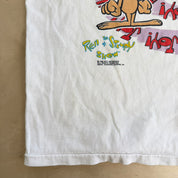 J- Vintage '92 The Ren & Stimpy Show Happy Joy Graphic Single Stitch Tee - XL