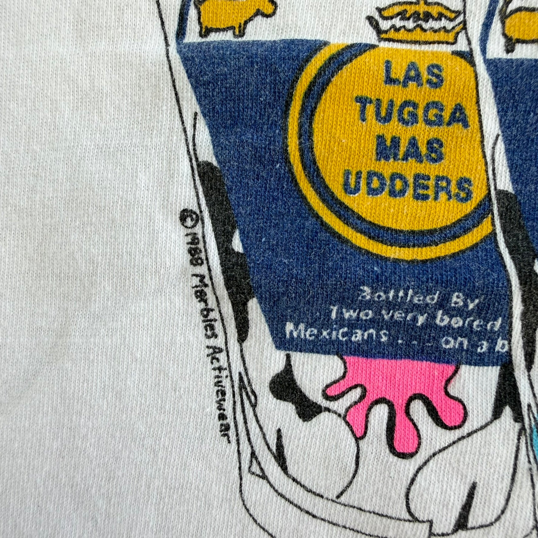 J- Vintage '88 Cowrona Extra Cartoon Beer Single Stitch Tee - L