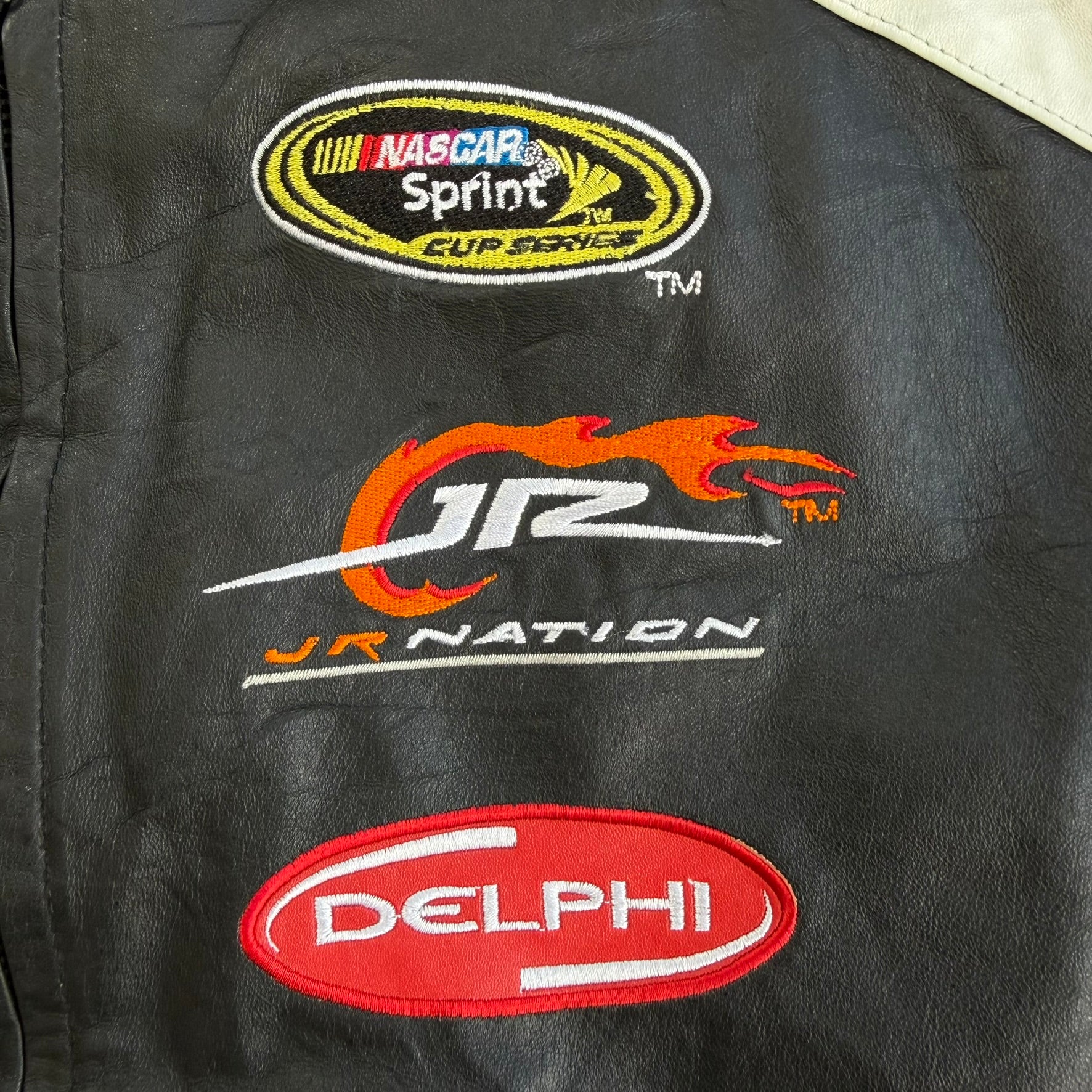 J- Vintage '09 Nascar Sprint Cup Series Dale Earnhardt Jr. Amp Energy Leather Jacket - XL