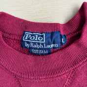 Vintage 90s Polo RL Embroidered Logo Made In USA Maroon Crewneck - L (fits M)