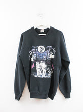 Load image into Gallery viewer, Vintage 90s Fruit Of The Loom Wolves &amp; Mountain Puff Print Crewneck
