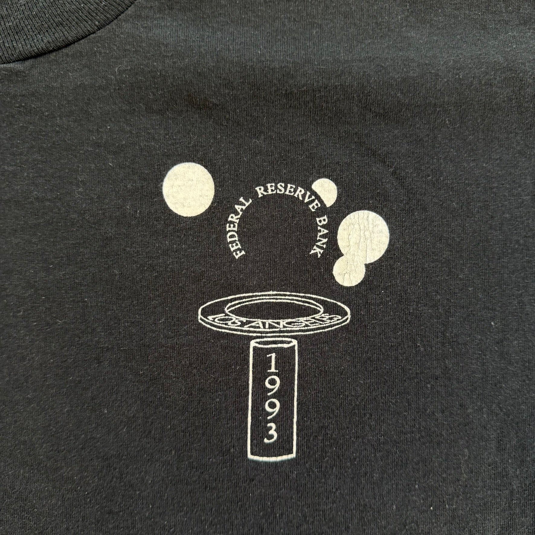 J- Vintage '93 Federal Reserve Bank Softball Tournament Graphic Made In USA Text Single Stitch Tee - XL