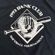 J- Vintage '93 Federal Reserve Bank Softball Tournament Graphic Made In USA Text Single Stitch Tee - XL