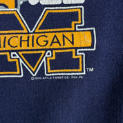 Vintage '93 University Of Michigan Graphic Text Made In USA Crewneck - XL
