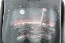 Load image into Gallery viewer, Vintage Moon Stars &amp; Lighthouse Crewneck
