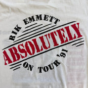 J- Vintage '91 Rik Emmett Absolutely On Tour Picture Made In USA Single Stitch Tee - XL