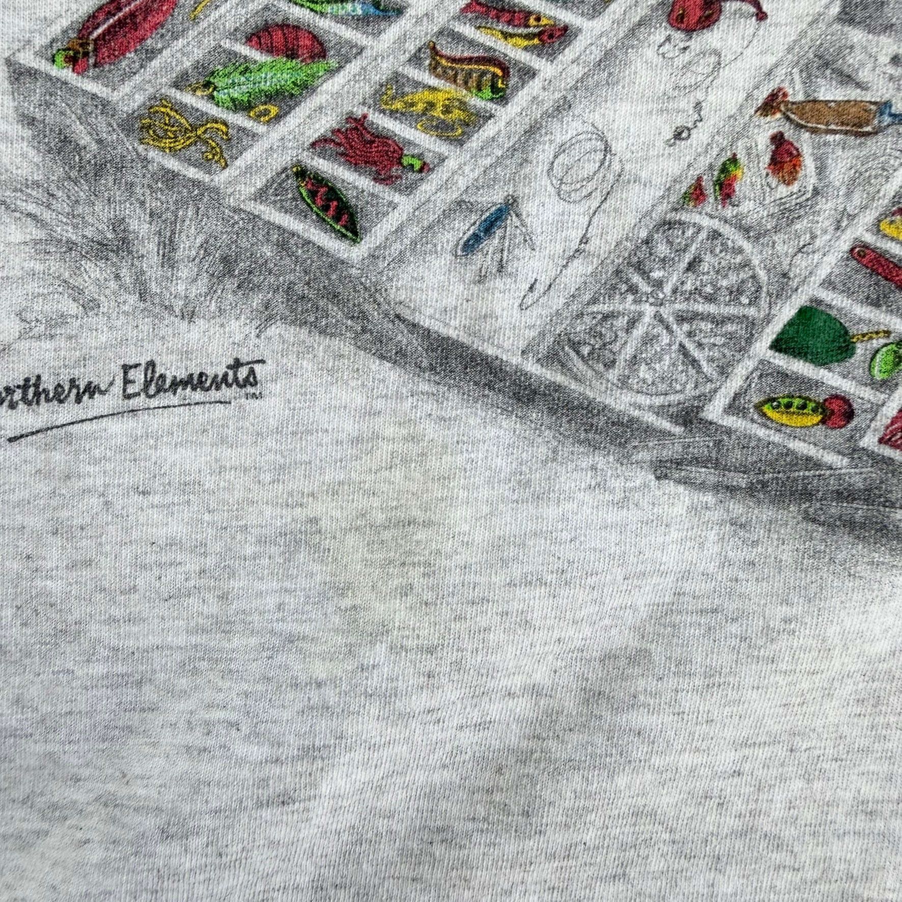 J- Vintage Northern Elements Too Many Fish Too Little Time Graphic Single Stitch Tee - XL