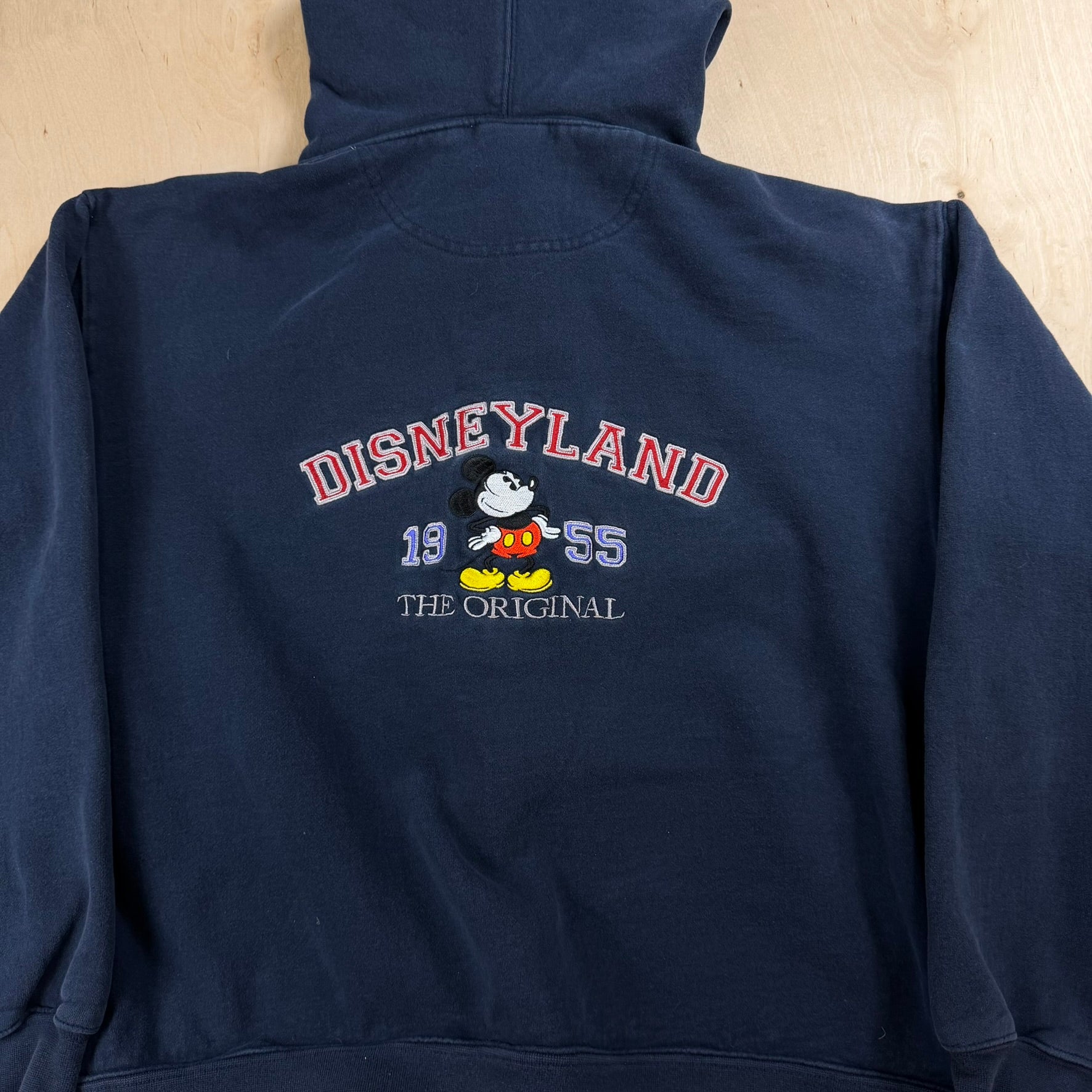 J- Vintage Disney Disneyland Embroidered Text & Mickey Zip Up Hoodie - XL