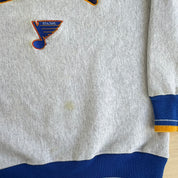 Vintage St Louis Blues NHL Embroidered Logo Made In USA Crewneck - L