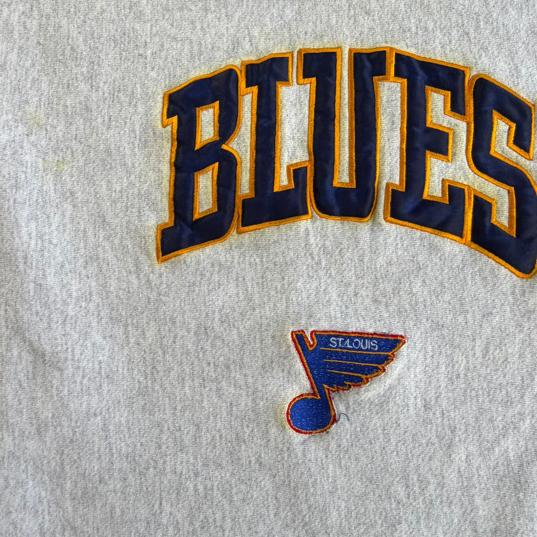 Vintage St Louis Blues NHL Embroidered Logo Made In USA Crewneck - L