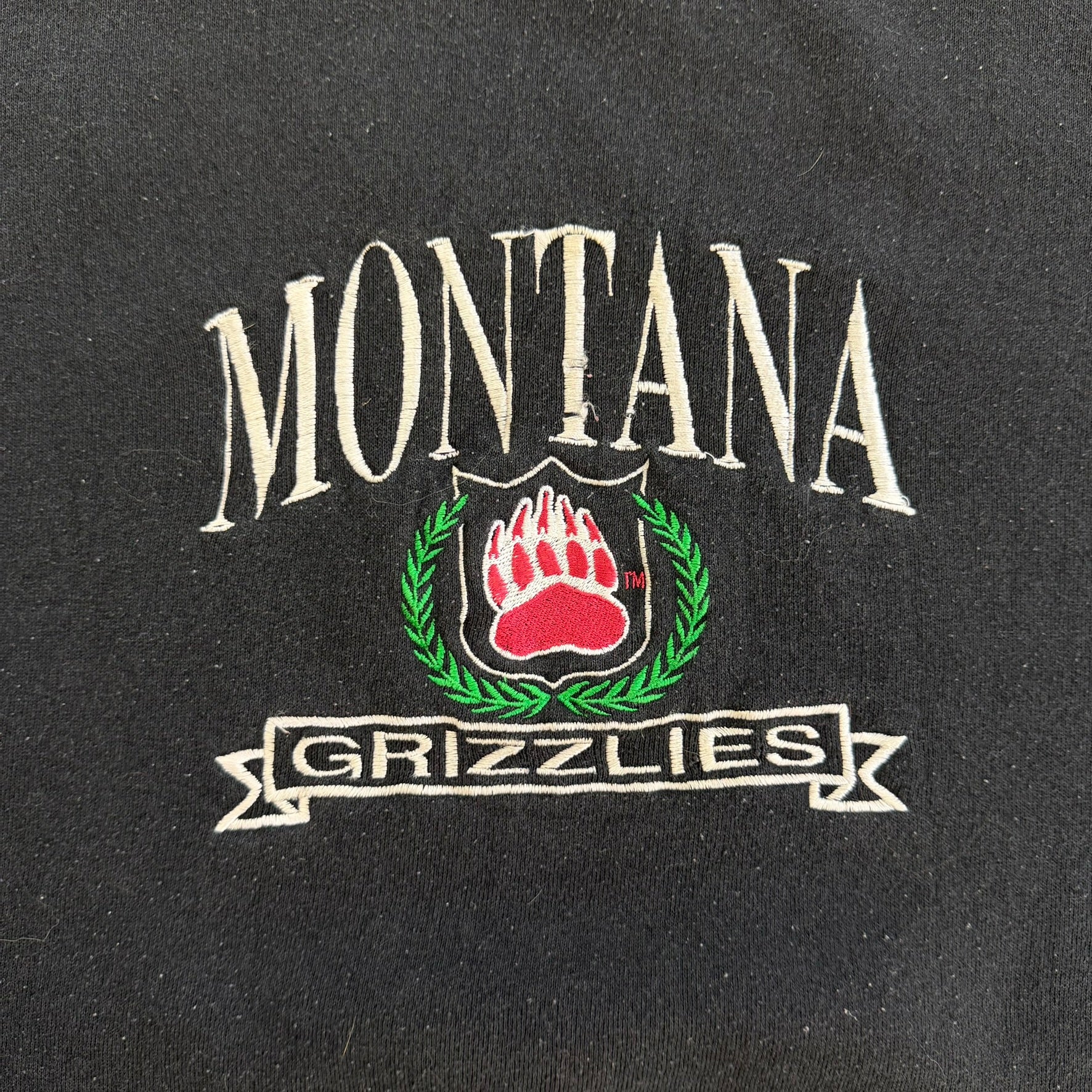 J- Vintage 90s Montana Grizzlies Logo 7 Embroidered Text & Logo Made In USA Crewneck - 2XL