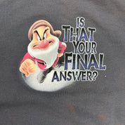 J- Vintage Disney Store Grumpy Dwarf Graphic & Text Crewneck - 2XL