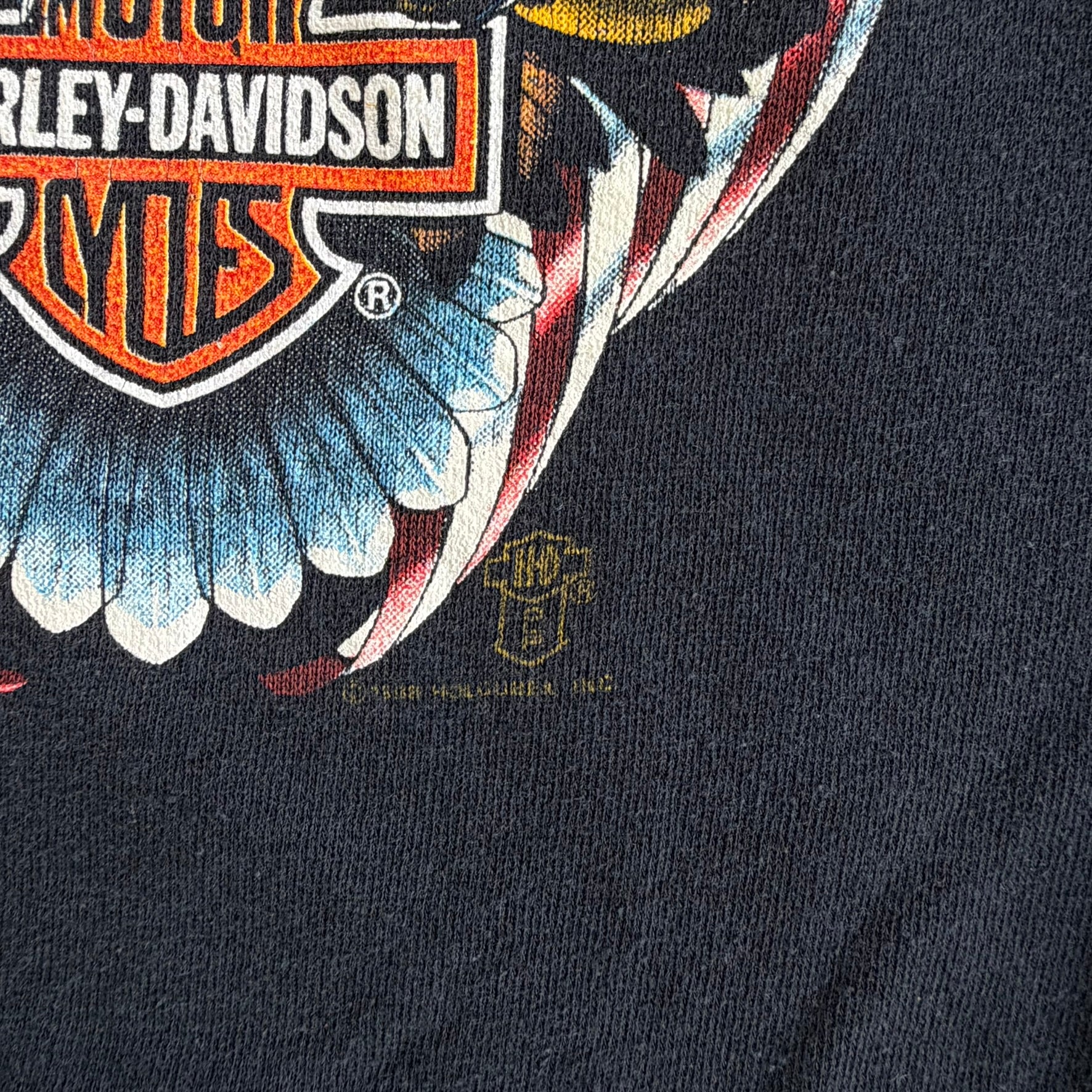 Vintage '92 Harley Davidson Seattle Washington Graphic Made In USA Crewneck - L