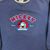 J- Vintage Disney Mickey Classic Mouse Embroidered Text & Graphic Crewneck - L