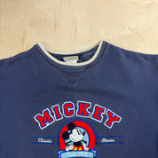 J- Vintage Disney Mickey Classic Mouse Embroidered Text & Graphic Crewneck - L
