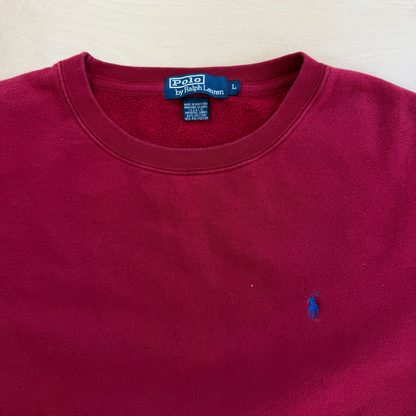 J- Vintage 90s Polo RL Embroidered Logo Made In USA Crewneck - L