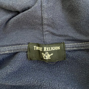 J- Vintage True Religion Buddha & Text Graphic Zip Up Hoodie - XL