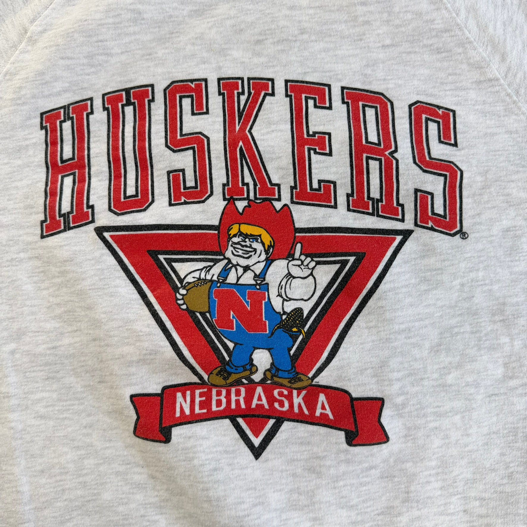 Vintage University Of Nebraska Huskers Mascot Graphic Crewneck - XL