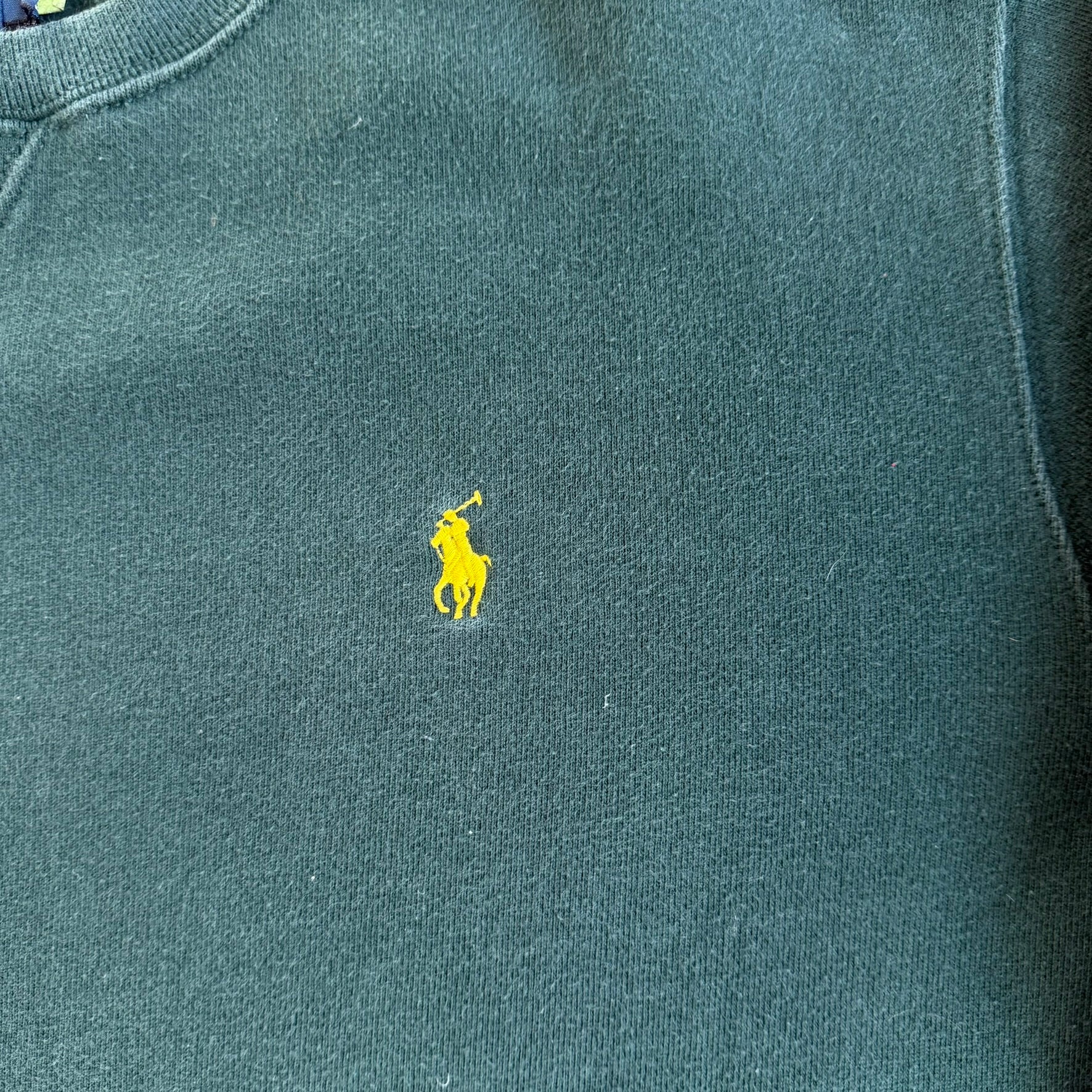 Vintage 90s Polo RL Embroidered Logo Forest Green Crewneck - 2XL