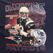 J- Vintage '02 Tom Brady New England Patriots NFL Super Bowl 36 Champs Long Sleeve Tee - XL