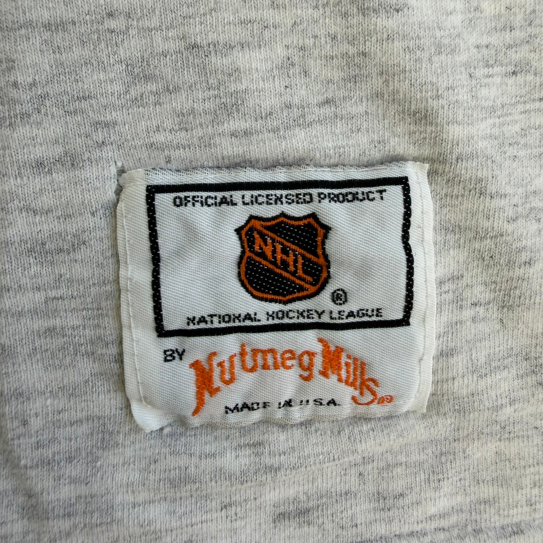 J- Vintage 90s San Jose Shark NHL Nutmeg Graphic Made In USA Single Stitch Tee - XL