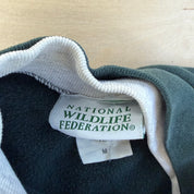 Vintage 90s Art Unlimited Eagles & Waterfall All Over Print Made In USA Henley Crewneck - M