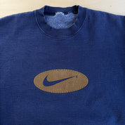 Vintage Nike Swoosh Graphic Navy Crewneck - L